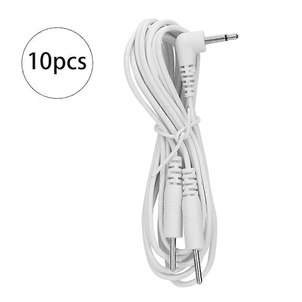 10 st Elektrodkablar för TENS-massageapparat Stimulator 2,5 mm Plugg (2 stift)