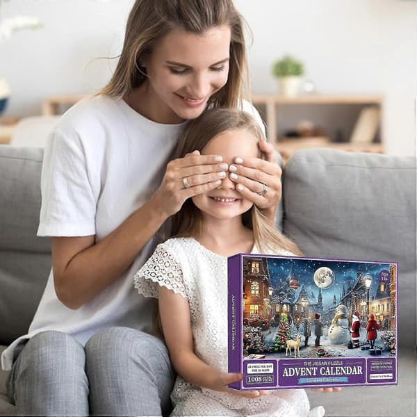Julkalender 2023 med 1008 bitar pussel, Julpussel för vuxna och barn