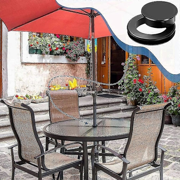 Utomhus Trädgårds Parasoll Kil Håller Parasollet Stadigt Fixeringshylsa För Trädgård Gård Pool Black Ringx2pcs