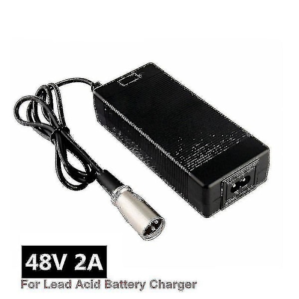48V 2A Blybatteriladdare för 57,6V Blybatteri Elcykel Scooter Motorcykel Laddare 3-polig XLR-kontakt