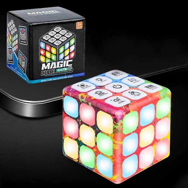 Lysende Hukommelsesspil, 7-i-1 Håndholdt Spil Magic Cube, Blinkende Cube Elektronisk Hukommelse & Hjerne Spil Ny A