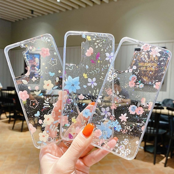 För Samsung Galaxy A03s EU Version Fräscht Litet Blommigt Epoxi TPU Telefonfodral