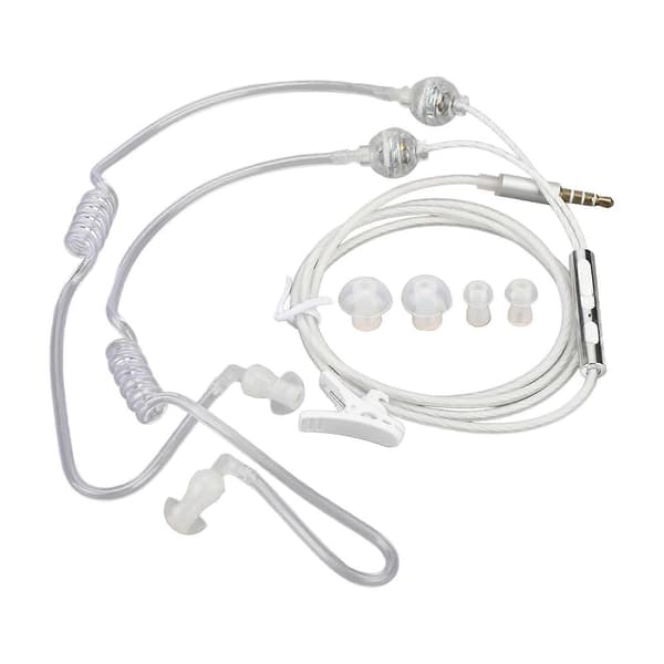 Luftslang Hörlurar, Strålningsfria, Brusreducering, 3.5mm Headset