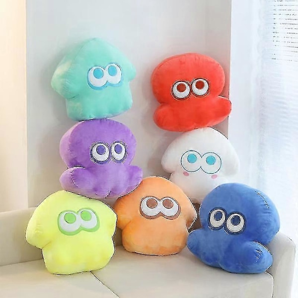 \"35cm Jet Warrior Bläckfisk Kudde Barn Tecknad Plyschdocka Splatoon Leksak Orange Bläckfisk\" Deep Blue