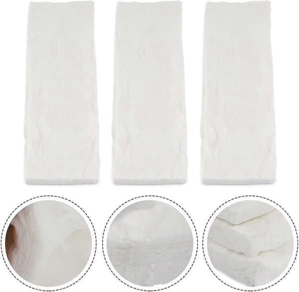 3 st Keramisk Ull Svamp Bioetanol Eldstad Eldbox Säkerhet Läckagesäker Förbränning Etanol Bordsmodell Rökfria Eldar (30 * 10 * 15cm) 30*10*2.5cm