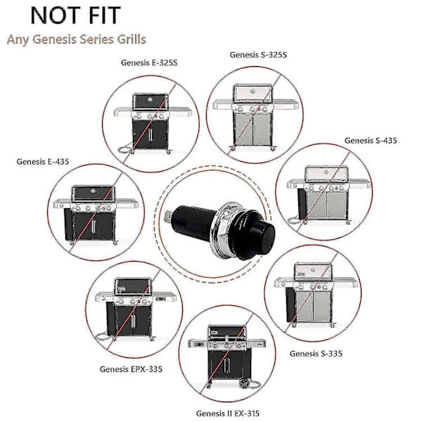 Ersättningsknapp/brytare för Weber-tändare, passar Weber Spirit E/s-210 310 315 320 330 gasolgrillar, 7642 7643 Delvis ersättning-m.2765 (FMY)