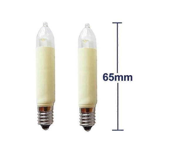 20 stk. E10 LED Lyspære Liten Sokkel Plugg 8-55v 0.1-0.2w Lengde 65mm Erstatningspære Schwibbogen A 10pcs
