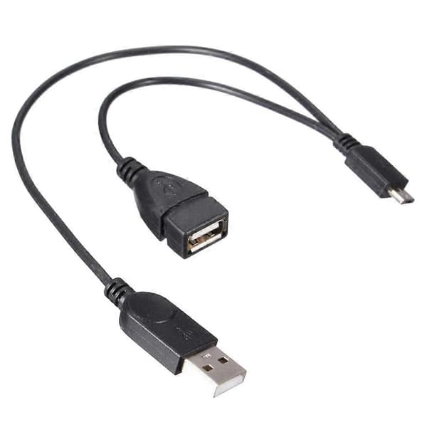 OTG Host Strömdelare Y Micro USB Hane till USB Hona Adapter Kabel