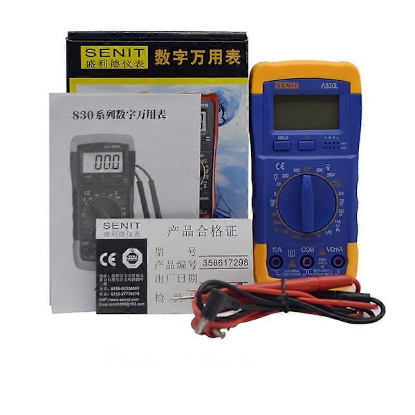 Digital Multimeter Elektrisk Testare för Voltmeter Amperemeter Ohmmeter Spänningsdetektor med LCD-skärm Macaron