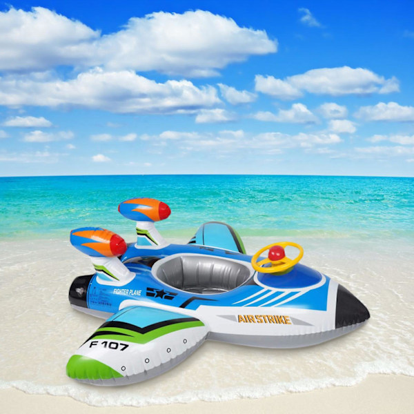 Uppblåsbar Piratbåt Pool Float för Barn med Inbyggd Vattenpistol, Uppblåsbar Ride-on för Barn