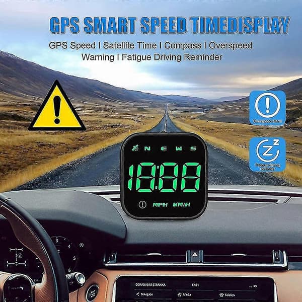Bil GPS Hastighetsmätare Med Hastighet Mph, Överhastighetsbillarm Trötthetskörningspåminnelse För Alla Bilar Motorc