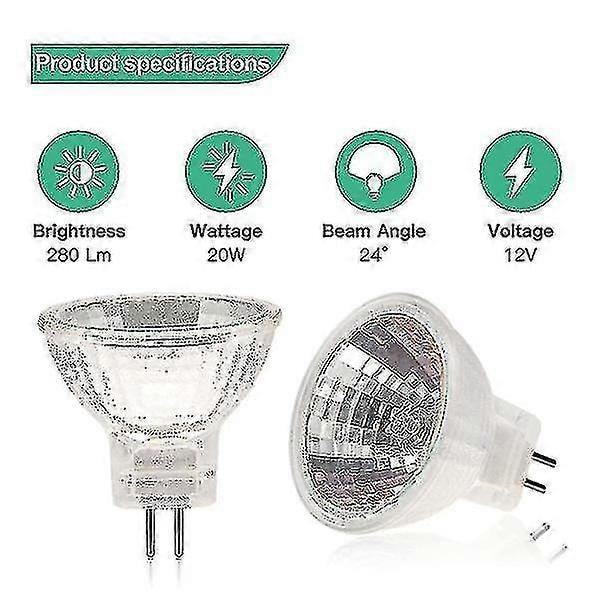 MR11 halogenlampor (12-pack), GU4 halogenlampa 12V 20W, MR11 GU4 dimbar lampa för takbelysning