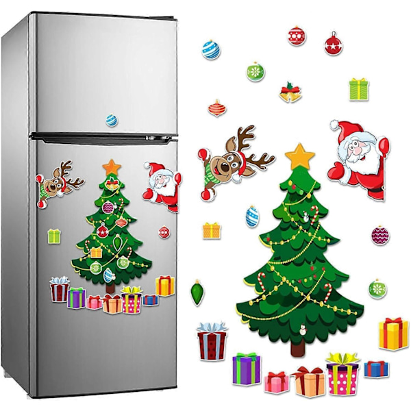 SBSG Magnetisk Julgran för Kylskåpsdekorationer, Jultema Magnetisk Klistermärke Magnet Julgran, Julgransmagneter för Kylskåp