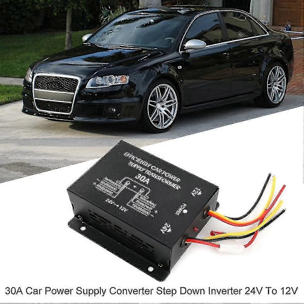 24V till 12V 30A Bil Strömförsörjning Transformator Omvandlare Lastbil Buss DVD Ljud Modifiering Effektiv Yalo