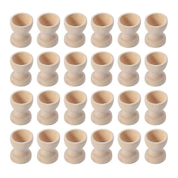 24 st Trääggställ Eggkoppar Äggförvaring Easter Egg Cups För Hemmet
