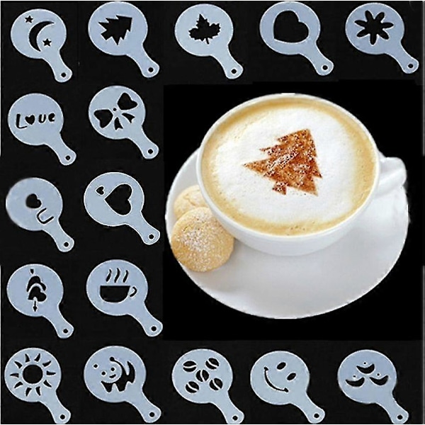 16-delars Latte Art Mallar Cappuccino Kaffe Skum Tårtdekor