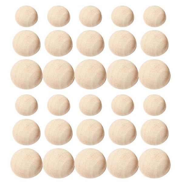 150 st Halvrunda Träkulor Obehandlade Halva Träkulor Ofärgade Halvpärlor As Shown