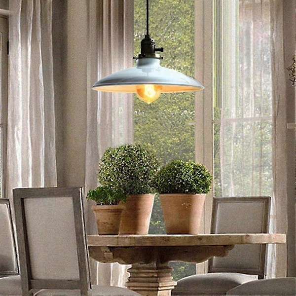 Hängande industriell retro-pendellampa vintage E27 med strömbrytare höjdjusterbar rustik metall