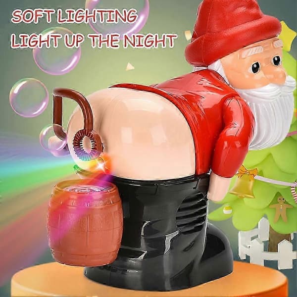 Rolig Santa Bubbelblåsmaskin för Jul Bärbar Stor Kapacitet Bubbelblåsare för Pojke Flicka