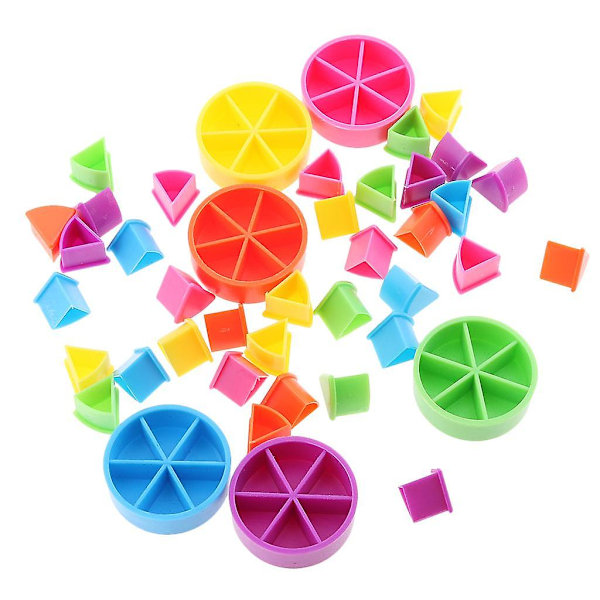 Paket med 126 stycken Trivial Pursuit-spelbitar, pajkilar för matematikbråk