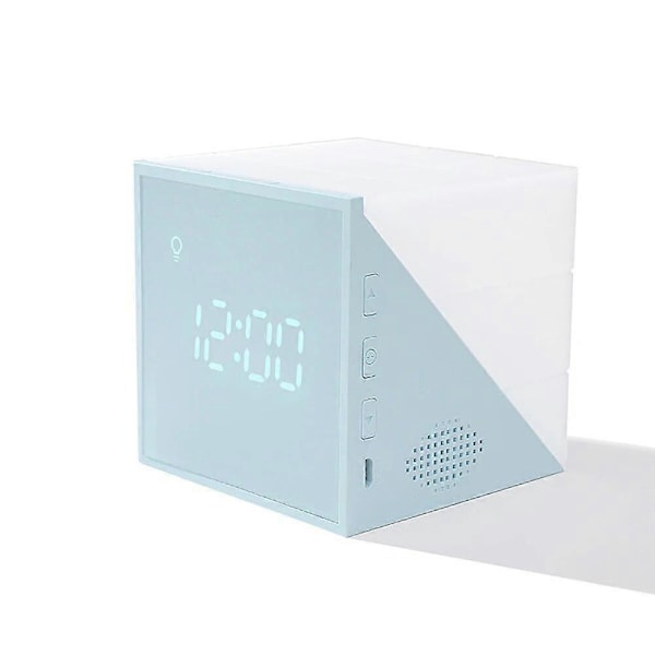 Ny Sunrise Väckningslampa Väckarklocka Färgglad Nattlampa Solnedgång Smart Ljudkontroll Lampa Timer Termometer Batteridriven B
