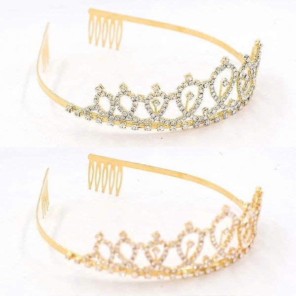Födelsedagsdrottning Skärp & Strass Diadem Set - Guldglitter Födelsedagsskärp Födelsedagspresenter (FMY)