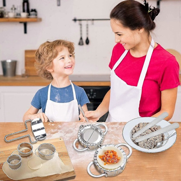 6-delt Dejgpresningssæt, Ravioli Maker, Dumpling Maker Sæt, Dumpling Maker Maskine, Dump