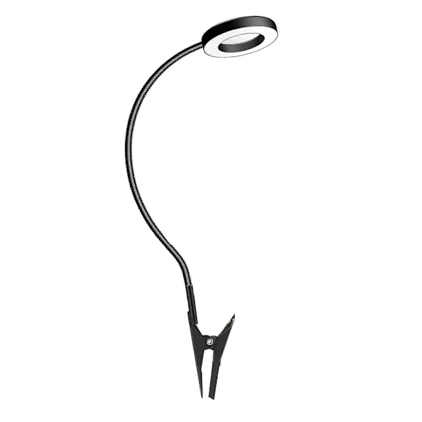 Fullspektrum Växtlampa med 360-graders Svanhals, Hög Ljusstyrka, Dimbar, Clip-on LED Växtlampa för Blommor Black C