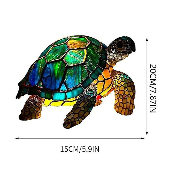 Serie Nattlampa Djur i Målat Glas, Bordslampa Djur, Målat Glas Drake/Kyckling/Katt/Varg/Delfin/Uggla/Häst/Sköldpadda Bordslampa, Målad Lampa Fo Turtle