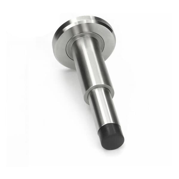 Justerbar dørstopper i 304 rustfritt stål – Høyde 75-110 mm – CNC-maskinert finish – Messingbolt for montering