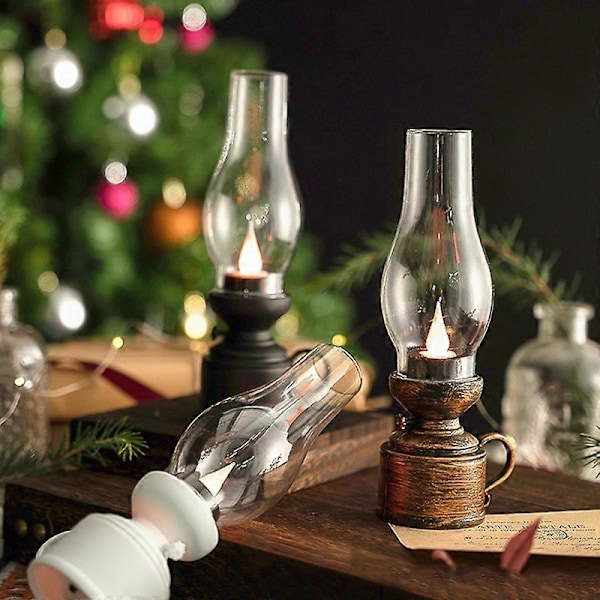 Elektroniskt Ljus Kreativ Nostalgi Vattendroppe Veke Varmt Ljus Säker Fotorekvisita Hög Ljusstyrka 80-tals Retro Stil Elektronisk Fotogenlampa för Red Bronze