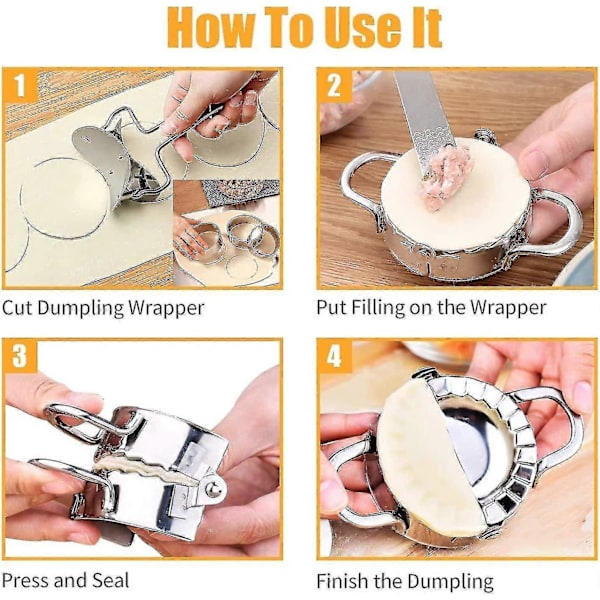 6-delt Dejgpresningssæt, Ravioli Maker, Dumpling Maker Sæt, Dumpling Maker Maskine, Dump