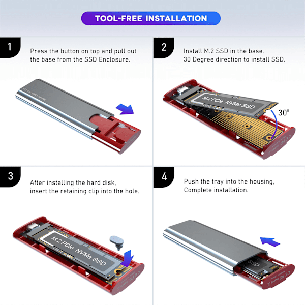 M2 NVMe SATA SSD-kabinett 10 Gbps SSD-box M.2 NVME NGFF SSD till USB 3.1-kapsling Typ-A till Typ-C-kabel för PC Laptop