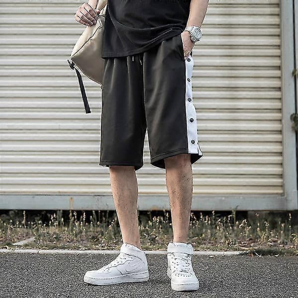 Herr Basketshorts med Avrivningsfunktion och Sidoknappar