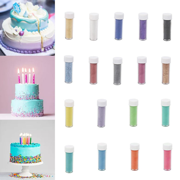 ZHOUBA 2g Tårtglitterpulver Dekorativt Attraktivt Säkert Blandat Glänsande DIY Bakpulver för Kök Atrovirens