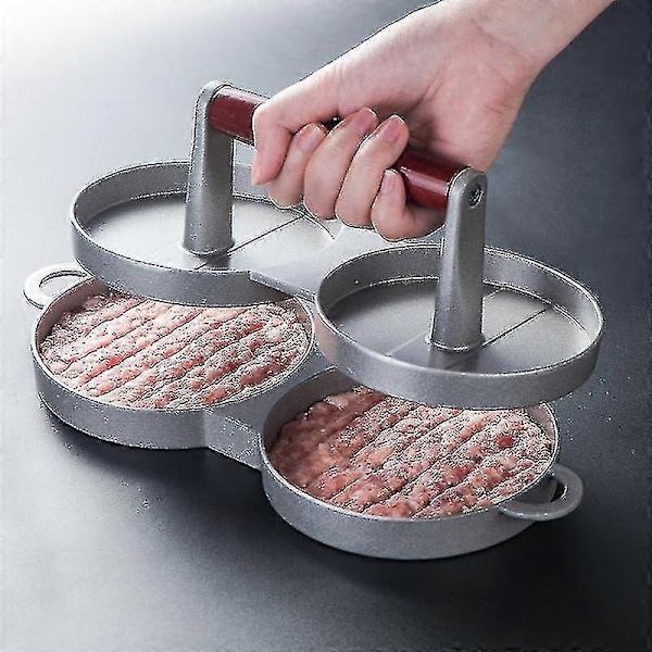 Högkvalitativ Rund Form Hamburgerpress Aluminiumlegering Hamburgare Kött Nötkött Grill Burger Press Kök Matform Köksredskap