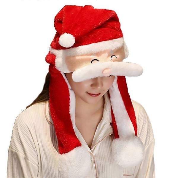 Söt Älg Snögubbe Hatt Rörlig Airbag Öra Plysch Huvudbonad Kawaii Julboll Hatt Santa Claus Ordinary