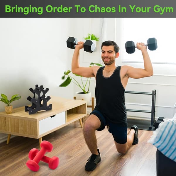 Three-Tier Dumbbell Rack, Portable Dumbbell Rack for Home Use, Barbell Rack, Weight Rack for Home Gym, Black