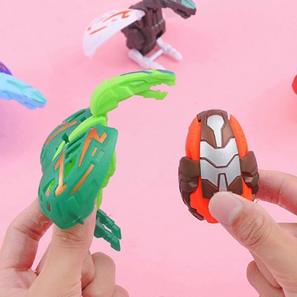 6 stk/sett Dinosaur Robot Transformering For Barn Deformasjon Dinosaur Egg Automatisk Transformasjon Vridning Gutter Utdanningsmessig 6PCS Set