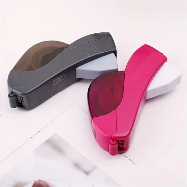 En automatisk tejphållare av PVC-material - Enhands tejppistol, perfekt för jul- och hemgåvor, inkluderar 1 gratis tejp rulle rosa