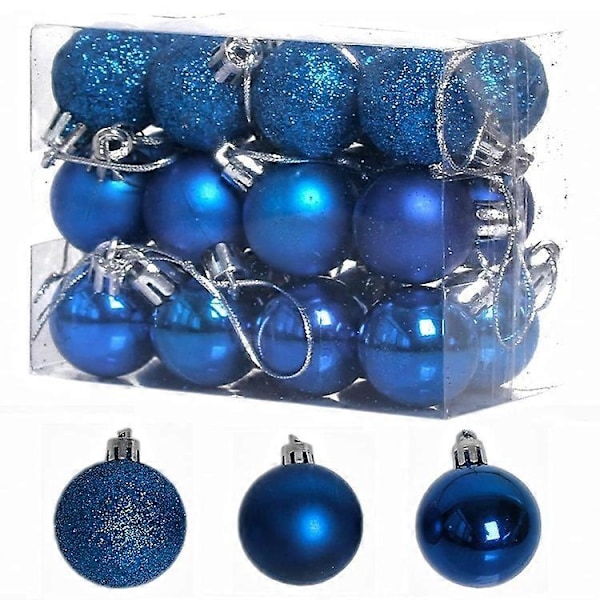 1 Ask 3cm Hem Julgransdekor Boll Prydnad Hängande Julgransfest Ornament Dekorationer Blue