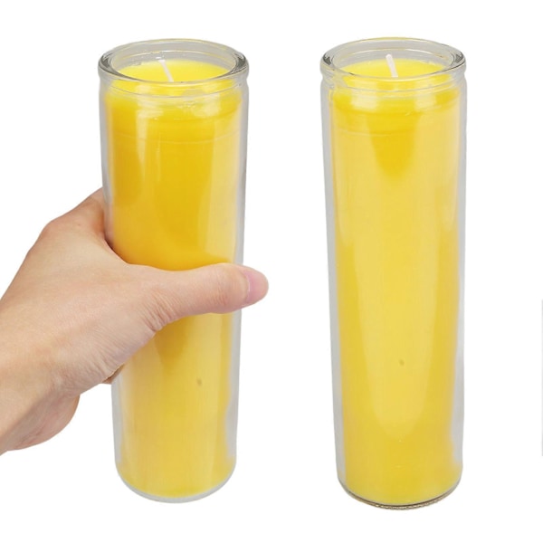 Bönljus Gult Sojavax Luktfritt 100 Timmar Brinntid 25 cm Högt Doftfritt Ljus för Strömavbrott Bön Nödsituation style2802