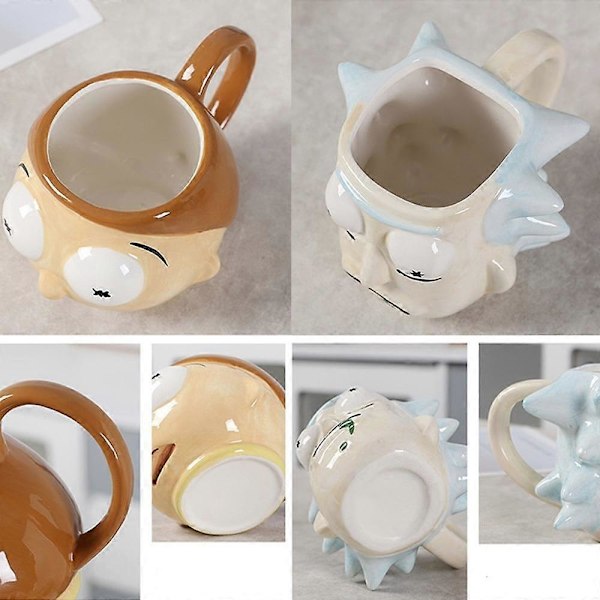 400ml 500ml Rick and Morti Muggar Keramisk Mugg Kaffe Mjölk Kopp Kontorsmugg Keramiskt Vatten Stor Kapacitet 3D Hem Kök Dryckesartiklar Hög Kvalitet Rick(300-400ml) 400ml-500ml