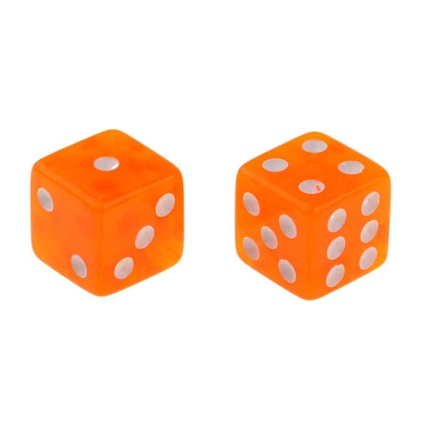 100 stk. 6-sidede spilterninger 15 mm terninger til brætspil og matematikundervisning orange