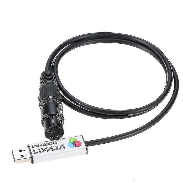Lixada USB til DMX Interface Adapter - LED DMX512 Computer PC Scenebelysningscontroller Lysdæmper
