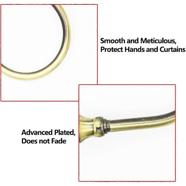 Gardinomtag Metall U Väggkrokar Gardinomtag, Metall Gardinomtag 2-pack (Brons) (FMY)