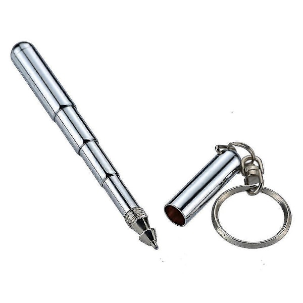 Mini Metallisk Nyckelring Teleskopisk Penna Nyckelring Teleskopisk Penna Verktyg 2ml