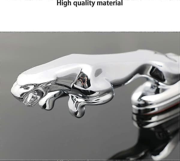 Til Jaguar 3D Emblem Bil Front Kølerfigur Bilpynt Krom Ørne Badge Biltilbehør