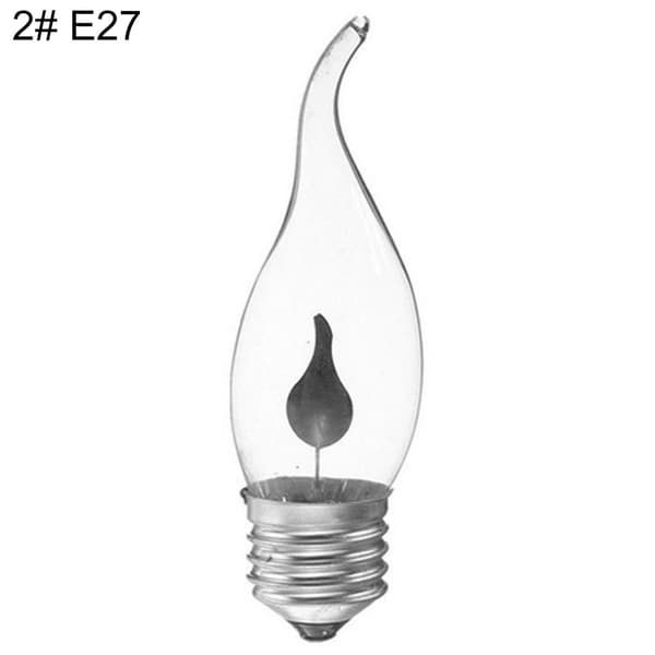 ZHOUBA 3W 220V E14/E27 LED Simulering Fladdrande Låga Ljus Lampa Dekorativ Lampa 2# E27
