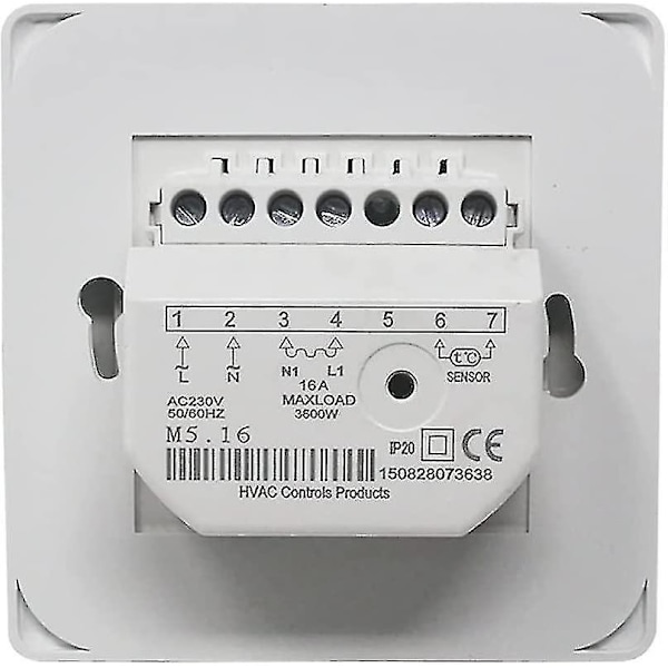 Manuell Golvvärmetermostat 220v 16a, Elektrisk Golvvärmecontroller Mekanisk Rumsthermostat Med Golvsensorprob 1st